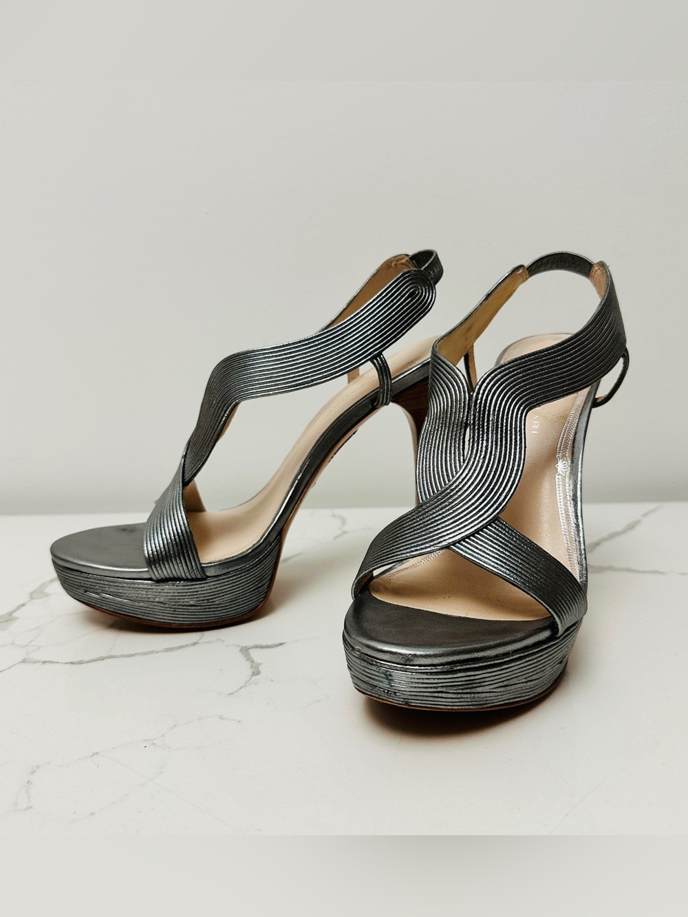 Elie Tahari Dark Silver/Pewter Platform Heels